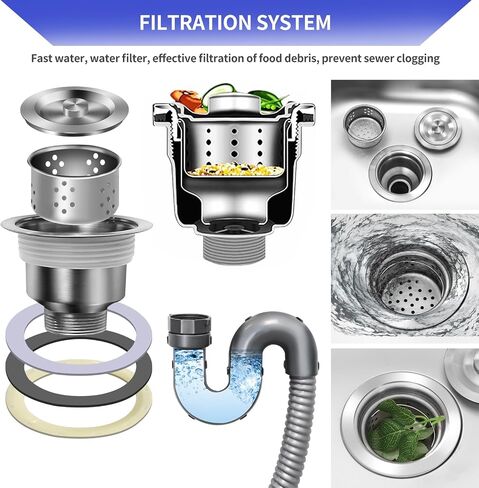 Outdoor Garden Sink Single Trough For Washing, Small Stainless Steel Utility Kitchen Hand Basin Station Sink Tub with Storage Shelve and Faucet, for Restaurant, Bar, Laundry, Garage, Backyard(54*40*75 in Saudi Arabia