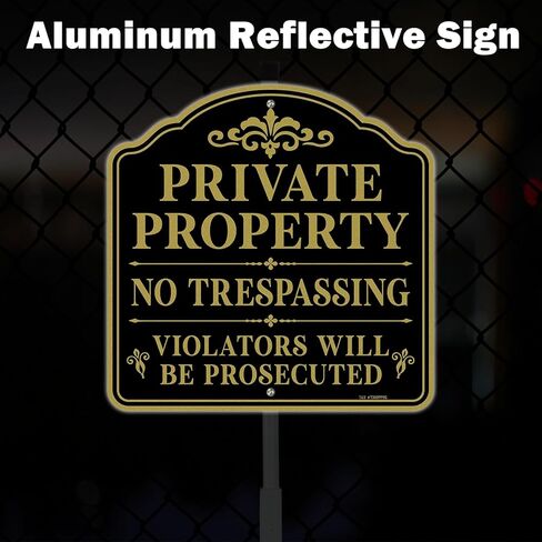 T&R خاصية خاصة خاصة ، لن يتم محاكمة المخالفين لعلامات التعدي على ممتلكات الغير بحصة 54 "حصة خارج - 2 حزمة - 12" x12 ". in Kuwait