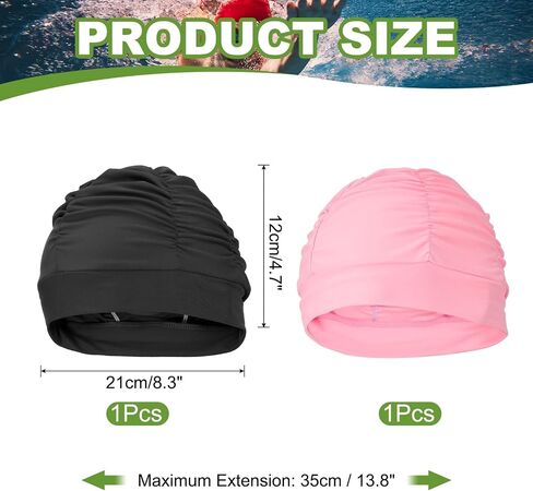 Fabric Swim Cap Polyester Swimming Hat Elastic Swimming Cap for Women and Men Adult Long Hair in Saudi Arabia