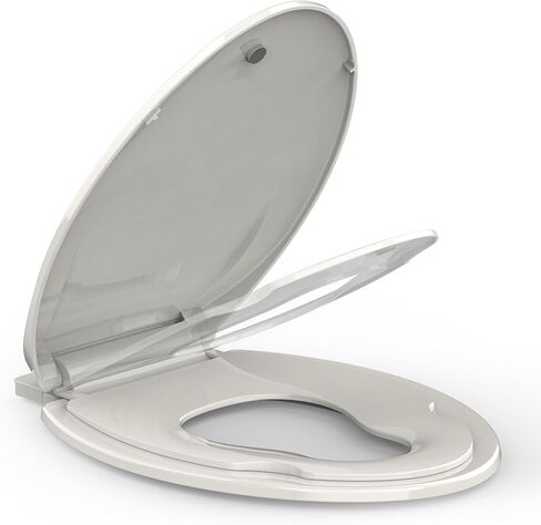 Garvee Toilet Seat, Elongated Fit, Soft Close Lid, Slow Close Noiseless Design, American Standard Compatible in Kuwait