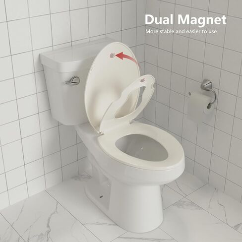 Garvee Toilet Seat, Elongated Fit, Soft Close Lid, Slow Close Noiseless Design, American Standard Compatible in Kuwait