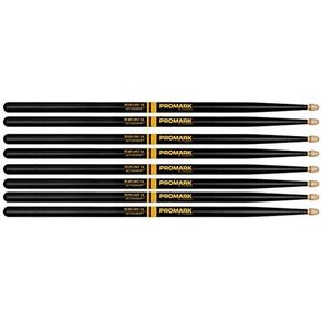 4 Pack Placark ActiveGrip Rebound 5A Drumsticks ، Tip Acorn ، Black ، R5AAG-4 in Kuwait