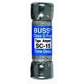 Cooper Bussmann SC-15 Fuse; Cylinder; Time Lag; 15A; Class G; Dims0.41x1.31"; Cartridge; 600/170VAC/VDC in Kuwait
