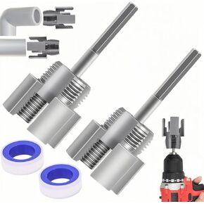 أداة خيط أنابيب PVC الداخلية والخارجية المتكاملة ، أداة قطع مؤشر ترابط أنابيب مزدوجة الوظيفة لأحجام الأنابيب 1/2 "و 3/4" ، مجموعة ترابط الأنابيب PVC لإصلاح المنزل (1/2 "+*3/4") in Saudi Arabia