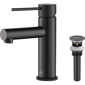 Kibi KBF1010 نحاس نحاسي الصلبة مقبض واحد حفرة واحدة دائرية X صنبور للحوض الحمام مع الصرف المنبثق | عالية القوس صنبور الصنبور | تشطيب الكروم | التآكل ومقاوم الصدأ in Kuwait