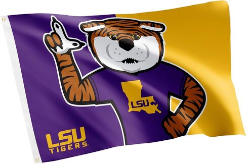Desert Cactus LSU LSU Flag - 3 × 5 أقدام لافتة النمور ، النسيج المتين الداخلي/الخارجي ، تصميم البوليستر بنسبة 100 ٪ (النمط C) in Kuwait