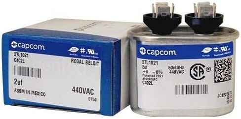 2 UF MFD 440 VAC استبدال OVAL RUN CAPACITOR # C402L 27L1021 in Kuwait