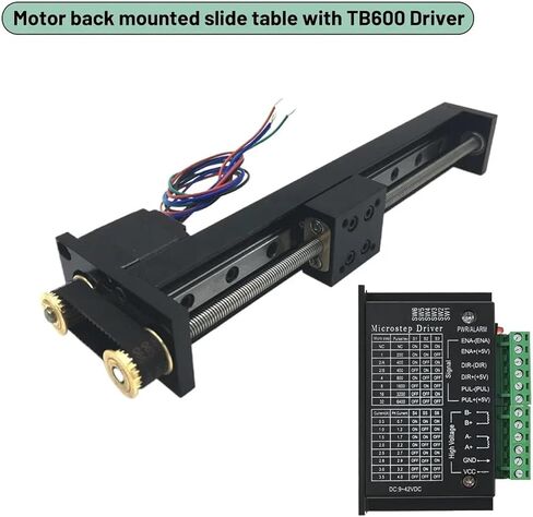 T-Type Linear Rail Stage Mini Motorized Belt Sliding Table 1/2/4/6/12mm Pitch with Nema11 28mm Stepper Motor(Back Mounted Kit,200mm 2 Pitch) in Saudi Arabia
