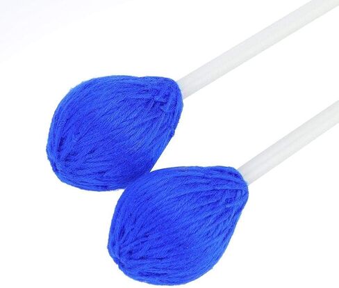 1 Pair Yarn Head Keyboard Marimba Mallets, Vibraphone Mallets with Fiberglass Handles, Mallets Percussion for All Kinds of Bass Percussion Instruments, Blue in Kuwait