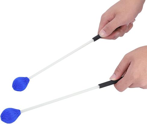 1 Pair Yarn Head Keyboard Marimba Mallets, Vibraphone Mallets with Fiberglass Handles, Mallets Percussion for All Kinds of Bass Percussion Instruments, Blue in Kuwait