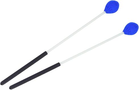 1 Pair Yarn Head Keyboard Marimba Mallets, Vibraphone Mallets with Fiberglass Handles, Mallets Percussion for All Kinds of Bass Percussion Instruments, Blue in Kuwait