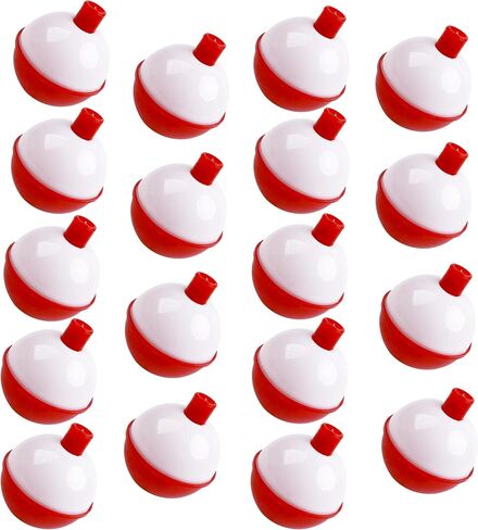 JOGFFDE Fishing Bobbers Floats Assortment - 15PCS Round Fishing Bobbers ABS Fishing Bobber Bulk Snap on Float Red White Bobbers Push Button Bobbers in Saudi Arabia