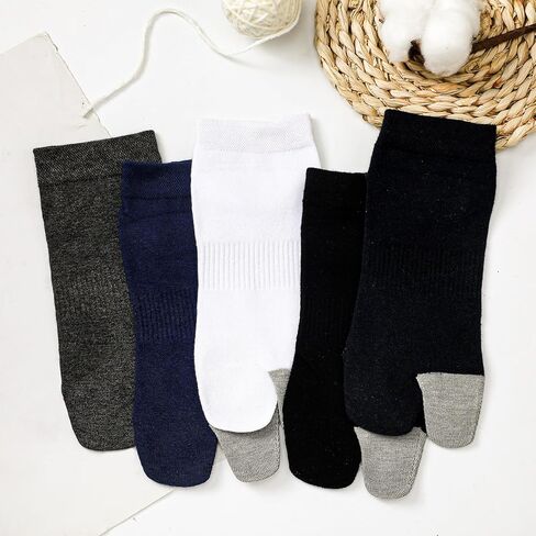 6 Pairs Men's Tabi Socks Cotton Socks for Flip Flop Split Toe Stockings for Men Athletic Wicking in Saudi Arabia
