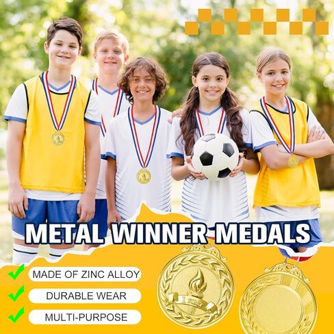 24 PCS 1st Place Medals for Kids ، Medals for Gold Metal Award Medals for Comple Basketball Cootccer Complists Party Bees Team Team Cootcer Running ، 2 inch in Kuwait