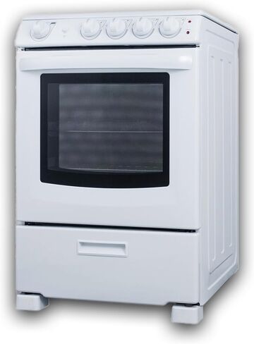 Summit REX2421WRT 24 Electric Range with 4 Elements Ceramic Glass Cooktop 2.9 cu. ft. Oven Capacity Storage Drawer Adjustable Racks ADA Compliant in White in Saudi Arabia