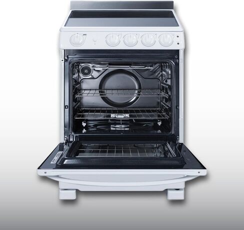 Summit REX2421WRT 24 Electric Range with 4 Elements Ceramic Glass Cooktop 2.9 cu. ft. Oven Capacity Storage Drawer Adjustable Racks ADA Compliant in White in Saudi Arabia