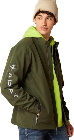 ARIAT Men's Camo Print Logo 2.0 Softshell Jacket Brown Small in Kuwait