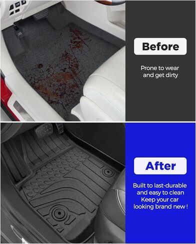 Custom Fit 3 Pcs Floor Mats for Honda Civic 2022-2025 - All-Weather Rubber Mats & Liners, Heavy Duty Car Interior Protection for Civic, Weather-Resistant & Easy to Clean in Kuwait