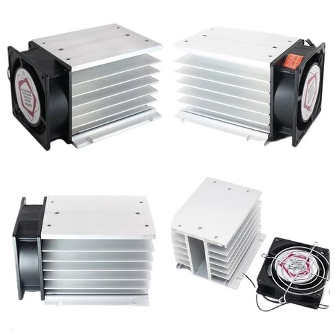 H-110 تبديد الحرارة مع مروحة التدفق المحوري 80 * 25MM 220VAC لترحيل الحالة الصلبة 3 طور SSR DA AA 10A 25A 40A 60A (H-110 و FAN 220VAC) in Saudi Arabia