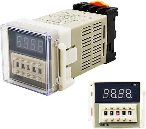 AC110V 220V 380V DC12V 24V DH48S-2Z DH48S Digital Programmable Time Relay Switch Timer On Delay 8 Pins SPDT 2 Group Contacts(AC110V) in Saudi Arabia