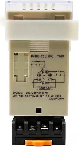 AC110V 220V 380V DC12V 24V DH48S-2Z DH48S Digital Programmable Time Relay Switch Timer On Delay 8 Pins SPDT 2 Group Contacts(AC110V) in Saudi Arabia