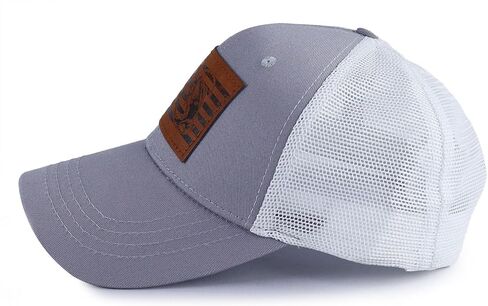 American Flag with Bass Trucker Hats for Men, Adjustable Leather Patch Mesh Fishing Baseball Cap in Kuwait