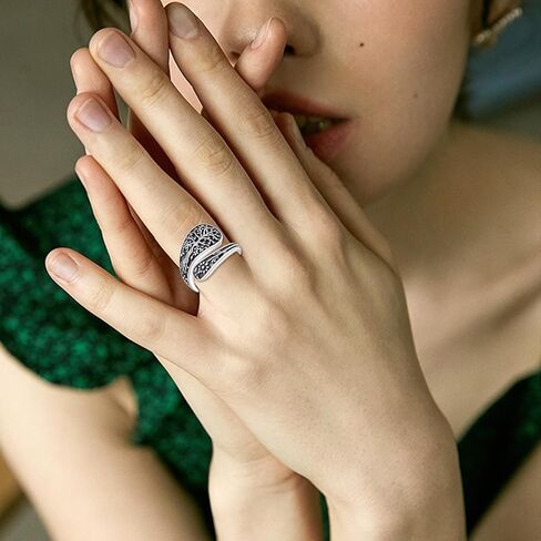 Hummingbird Spoon Ring 925 Sterling Silver Adjustable Abalone Shell Hummingbird Thumb Rings Hummingbird Jewelry Gift for Women Mother in Saudi Arabia