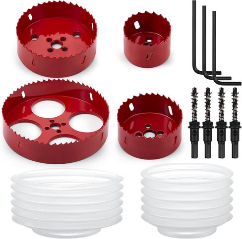 Blulu 4 Set 2/3/4/6 Inch Hole Saw for Recessed Lights and Can Lights, Bi-Metal with Dust Bowl Gard Carbide Hole Saw Set with Drill Bits for Wood, Plywood, Plaster Drywall, PVC, Thin Metal in Saudi Arabia