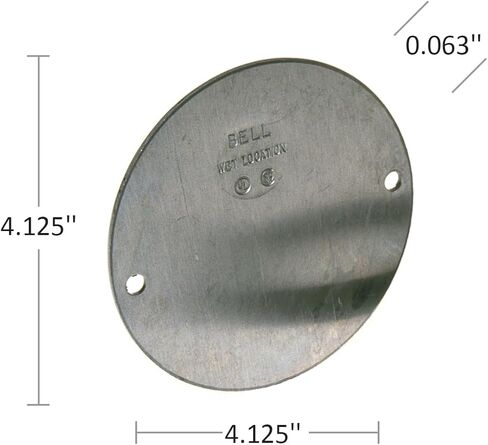 بيل 5374-0 غطاء مقاوم للطقس مستدير ، 4 في DIA X 1/16 في T ، رمادي ، معدني ، Hubbell in Kuwait