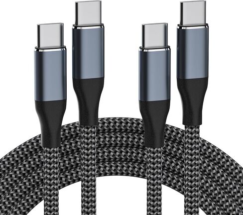 كبل USB C إلى USB C Cable 60W ، 4.9ft+6.6ft -Pack Type Cable C Cable Fast Charging for iPhone 16/15 Pro ، Samsung Galaxy S25 -S23 ، Google Pixel 9 - Type Type C Charger Cord (Gray) in Kuwait