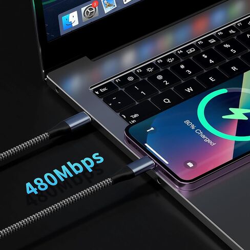 كبل USB C إلى USB C Cable 60W ، 4.9ft+6.6ft -Pack Type Cable C Cable Fast Charging for iPhone 16/15 Pro ، Samsung Galaxy S25 -S23 ، Google Pixel 9 - Type Type C Charger Cord (Gray) in Kuwait