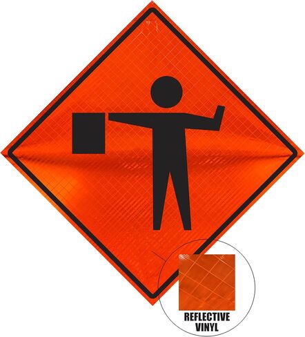 Orangegear® 36 "× 36" عالي الكثافة العاكس لافتة مرور المتوافقة مع Rollup MUTCD ، أضلاع الألياف الزجاجية والفولاذ المفرد لعلامة الربيع (العمل في المقدمة) in Saudi Arabia
