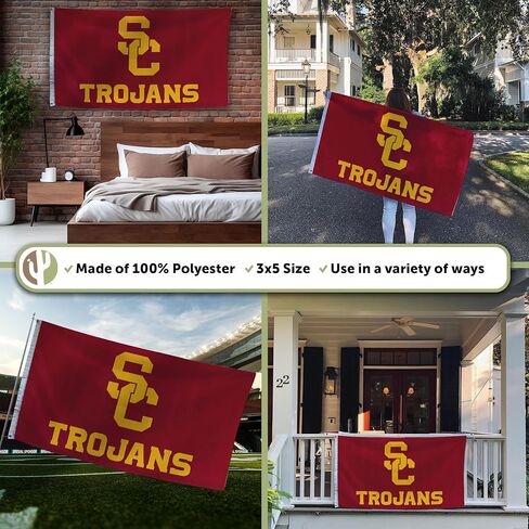 Desert Cactus University of Southern California USC Flag - 3 × 5 أقدام لافتة طروادة ، نسيج متين داخلي/خارجي ، تصميم البوليستر بنسبة 100 ٪ (النمط G) in Saudi Arabia