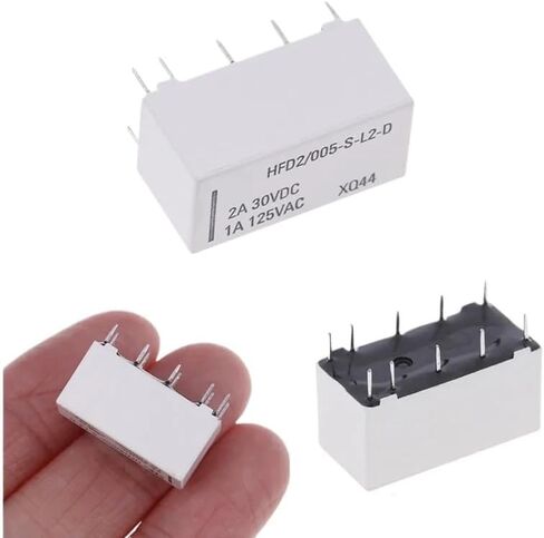 12 فولت لفائف الإغلاق قابلة للتشغيل DPDT 30VDC 2A 1A 125VAC HFD2/005-S-L2-D REALY 0.79 * 0.39 * 0.39ENCH in Kuwait