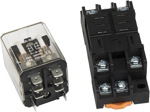 JQX-30F 30A التتابع الكهرومغناطيسي مع قاعدة المقبس DPDT عالية الطاقة ترحيل JQX-30F-2Z AC 220V 110V DC 24V 12V (12VDC) in Saudi Arabia