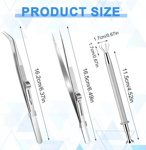 3Pcs Piercing Ball Grabber Tool Set, Piercing Tools For Changing Jewelry Stainless Steel Jewelry Locking Tweezers For Tiny Objects IC Chip Electronic Components in Saudi Arabia