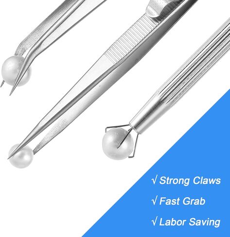3Pcs Piercing Ball Grabber Tool Set, Piercing Tools For Changing Jewelry Stainless Steel Jewelry Locking Tweezers For Tiny Objects IC Chip Electronic Components in Saudi Arabia