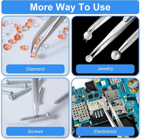 3Pcs Piercing Ball Grabber Tool Set, Piercing Tools For Changing Jewelry Stainless Steel Jewelry Locking Tweezers For Tiny Objects IC Chip Electronic Components in Saudi Arabia