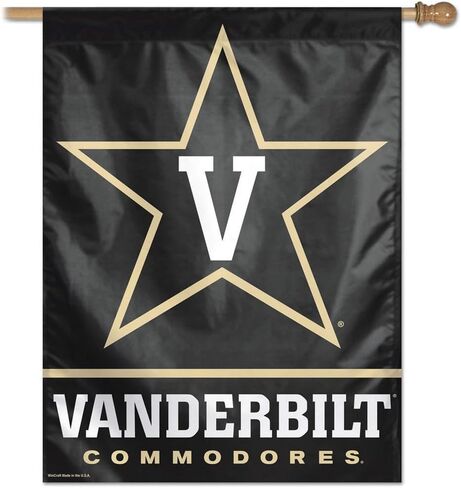 جامعة Wincraft NCAA Vanderbilt 17032013 العلم العمودي ، صغير ، أسود in Kuwait