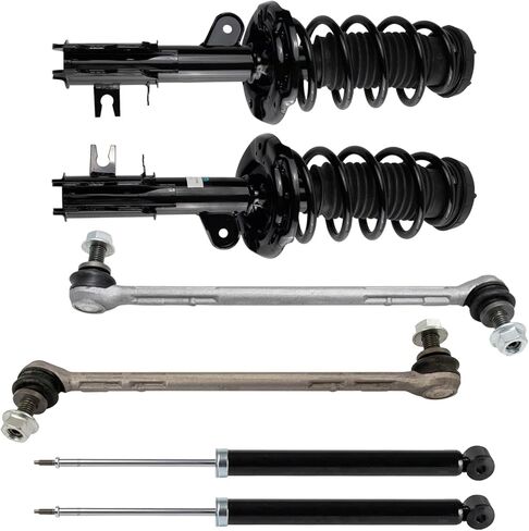 TRQ Front and Rear Suspension Kit Complete Strut & Coil Spring Assembly Shock Absorber Sway Bar Stabilizer Link Compatible with 2016-2019 Nissan Rogue in Saudi Arabia