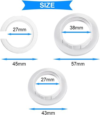 10 PCS E27 LAMP LAMP LAMP LAMPER RING SOCKER PLATE LIGHT FITTING LAMPERSADE GASHER ADAPTER مع 10 PCS E14 LAMP RING ، 10 PCS E27 TO E14 LAMP RING in Saudi Arabia