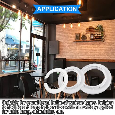 10 PCS E27 LAMP LAMP LAMP LAMPER RING SOCKER PLATE LIGHT FITTING LAMPERSADE GASHER ADAPTER مع 10 PCS E14 LAMP RING ، 10 PCS E27 TO E14 LAMP RING in Saudi Arabia