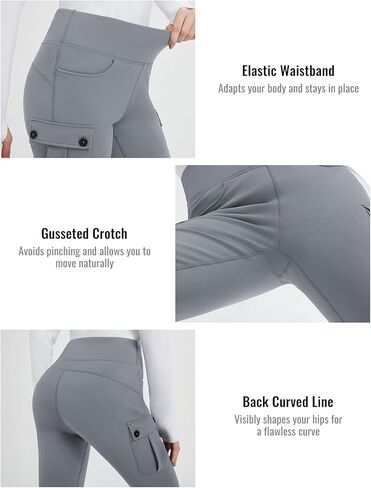 baleaf Women's Thick Fleece Lined Flare Pants Water Resistant Cargo Pockets High Waisted Winter Snow Pants in Saudi Arabia