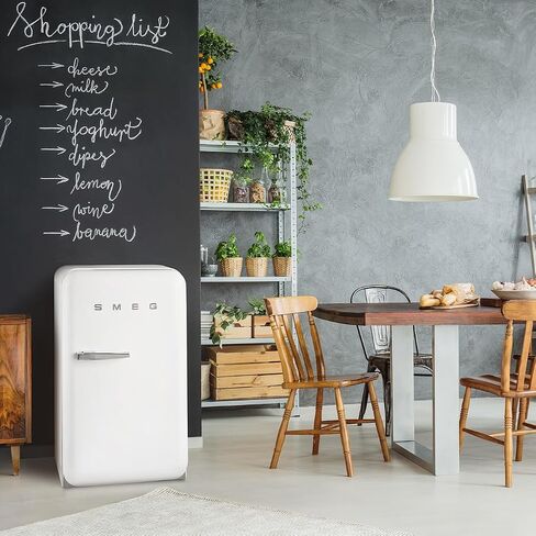Smeg FAB5URBL3 16" 50's Retro Style Series Compact Cooler with 1.5 cu. ft. Capacity Absorption Cooling Automatic Defrost LED Interior Lighting and Adjustable Shelves Black, Right Hand Hinge in Saudi Arabia