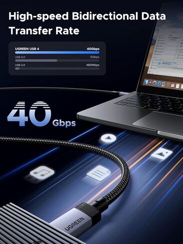 كابل Ugreen 240W USB C ، 40 جيجابت في الثانية USB C إلى USB C Cable USB4.0 GEN3 8K 60Hz PD 3.1 CABLE CABLE متوافق مع شاشات USB C ، المراكز ، الأرصفة ، MacBook Air ، iPhone 16/15 Pro Max ، Galaxy S25/S24 Ultra ، 3.3ft ، 3.3ft in Kuwait