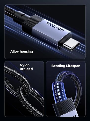 كابل Ugreen 240W USB C ، 40 جيجابت في الثانية USB C إلى USB C Cable USB4.0 GEN3 8K 60Hz PD 3.1 CABLE CABLE متوافق مع شاشات USB C ، المراكز ، الأرصفة ، MacBook Air ، iPhone 16/15 Pro Max ، Galaxy S25/S24 Ultra ، 3.3ft ، 3.3ft in Kuwait