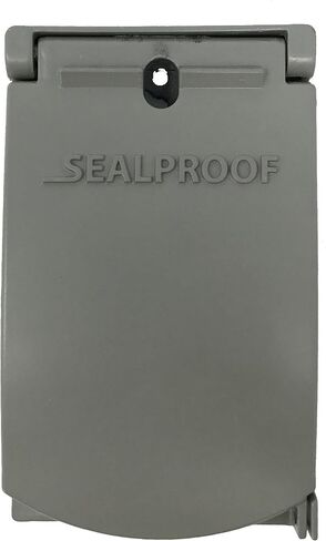 Sealproof 1-Gang Vertical Weatherproof Outdoor Metal Flat Outlet Cover, Single Gang Electrical Power Receptacle Protector, UL Listed, 4-in1, Bronze in Kuwait