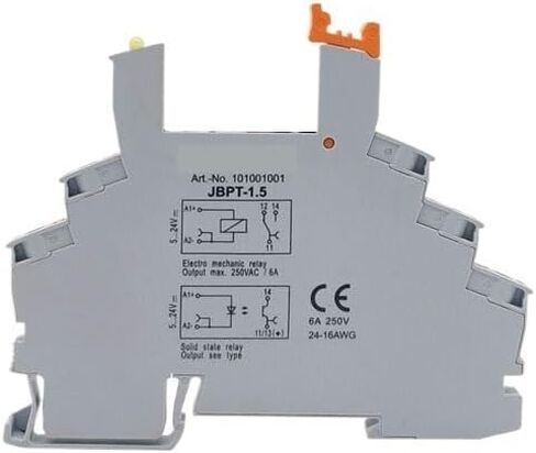 5pcs HF41F Relay Modul Modul Slim Terminals 24V 12V مع MOTTER LED نوع الموصل بدون برغي على كتلة DIN Terminal Block BPT 1.5 (FBS 10-6) in Kuwait