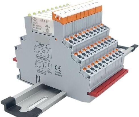 5pcs HF41F Relay Modul Modul Slim Terminals 24V 12V مع MOTTER LED نوع الموصل بدون برغي على كتلة DIN Terminal Block BPT 1.5 (FBS 10-6) in Kuwait
