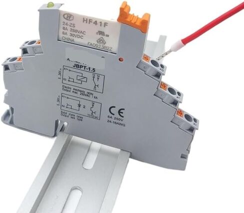 5pcs HF41F Relay Modul Modul Slim Terminals 24V 12V مع MOTTER LED نوع الموصل بدون برغي على كتلة DIN Terminal Block BPT 1.5 (FBS 10-6) in Kuwait